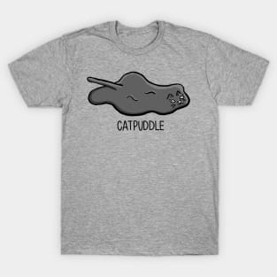 CATPUDDLE Funny cat as a puddle Digital Illustration T-Shirt